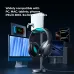 Joyroom JHead JR-HG2 Gaming Headphone displayed on stand showing wide compatibility with PC laptop and console