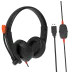 Front view of the Meetion MT‑HP003U Wired Headphone showing over‑ear cushions, headband, and built‑in USB cable connectivity.
