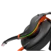 Close‑up angled view of the Meetion MT‑HP099 RGB 7.1 Surround Sound USB Gaming Headset showing RGB strip and earcup detail.