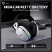 Promotional setup of Onikuma GT805 Wireless Bluetooth Headphone highlighting high capacity battery feature with usage time stats displayed