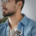 Lifestyle view of XO BE37 Clip On Bluetooth Headphone worn with the clip-on receiver.