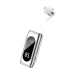 Front view of XO BE37 Clip On Bluetooth Headphone with display screen and wired earphones.