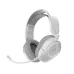 Front angled view of Corsair HS35 v3 Wireless Headphone in white with adjustable microphone.