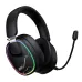Onikuma GT836 black over-ear gaming headset featuring colorful RGB LED lighting around both earcups, padded headband, and large cushioned earcups.