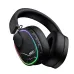 Onikuma GT836 black over-ear gaming headset featuring colorful RGB LED lighting around both earcups, padded headband, and large cushioned earcups.