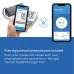 Beurer BM-53 Blood Pressure Monitor feature graphic highlighting Bluetooth app connectivity and digital health tracking.