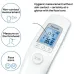 Beurer FT 90 Thermometer, close-up view showing non-contact infrared thermometer with illuminated digital display and feature highlights