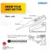 Instructional view of Omron MC-246 Digital Thermometer diagram labeling probe tip, display window, and protective case.