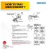 Guide view of Omron MC-246 Digital Thermometer showing proper oral, rectal, and underarm placement with display examples.