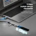 Close-up use case of Fantech HA3041 NeraLINK USB 3.0 Hub connected to laptop highlighting 5Gbps transfer speed and fast data usage