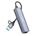 LDNIO DS-124UC USB hub with braided cable, USB adapter and slim portable design for fast data transfer