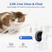 Pet monitoring view of IMILAB C21 WiFi Camera showing 2.5K live feed and two-way audio used to stop cat chewing cords.
