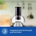 Top view of Philips HR1832/00 Juicer showing feed tube and transparent integrated pulp container.