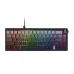 Top-down view of AJAZZ AK650 Keyboard with 60% layout and rainbow RGB backlight, ideal for compact gaming setups.
