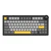 Top view of the AJAZZ AK820 V2 Tri‑Mode Mechanical Keyboard in black grey yellow showing compact layout and accent keys.