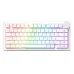 Top view of the AJAZZ AK820 V2 Tri‑Mode Mechanical Keyboard in contour white showing pastel RGB backlit key layout.