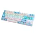 BAJEAL K100 TKL Hot-swappable Blue Switch Mechanical Keyboard White-Blue