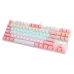BAJEAL K100 TKL Hot-swappable Blue Switch Mechanical Keyboard White-Pink