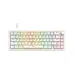 Top view of Atom X66 MK614 white mechanical keyboard with RGB backlight, compact layout, USB-C cable, and knob control
