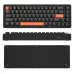 Triple-view of Furycube E68 Pro Keyboard in black-orange 65% layout with USB, BT, Mac/Win toggle switches.