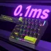 Promotional view of Furycube M30HE Keyboard with RGB backlighting, strap, and glowing “0.1ms” response time text above.