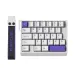 Side view of Furycube M30HE Keyboard with white base, purple accents, and strap labeled FURYCUBE Mechanical Keyboard.