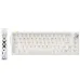 Furycube V68 white mechanical keyboard, minimal design, transparent keycaps, side strap, rotary knob, compact layout