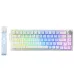 Furycube V68 compact mechanical keyboard with RGB backlight, white case, side strap, knob, and 68-key layout