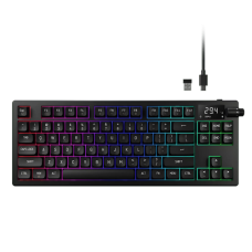 Gamdias HERMES M7 HYBRID RGB Red Switch Tri-Mode Mechanical Keyboard With Display