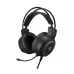 Front angled view of Gamdias POSEIDON E2 3-IN-1 COMBO headset with cushioned ear cups and RGB lighting.