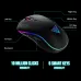 Top view of Gamdias POSEIDON E2 3-IN-1 COMBO gaming mouse showing six labeled keys and glowing scroll wheel.