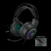 Close-up of Gamdias POSEIDON E2 3-IN-1 COMBO headset highlighting 50mm drivers and side volume control wheel.