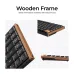 Close-up angled views of Keychron K3 Max SE Keyboard highlighting natural wooden frame edges and side connectivity ports.