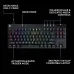 Top view of Logitech PRO X TKL RAPID Keyboard with RGB backlighting, game mode button, and media controls visible.