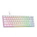 Compact white mechanical keyboard with RGB lighting, floating keycaps, and detachable Type-C cable for modern setup