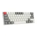 61-key compact mechanical keyboard with white and gray keycaps, red ESC key, and clean minimalist design