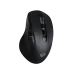 Angled view of the Meetion BTM032R Tri Mode Wireless Mouse in black highlighting curved shape, scroll wheel, and side buttons.
