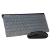 Angled view of the Meetion MINI 4000 Wireless Keyboard Mouse Combo in black showing compact keyboard and matching mouse.