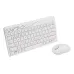 Top view of the white Rapoo 8000M Multi-mode Wireless Keyboard and Mouse Combo.