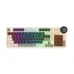White Royal Kludge RK N99 mechanical keyboard with RGB backlight, full layout, and a circular display showing the time.