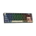 RK68 mechanical keyboard with vibrant RGB backlighting, compact layout, black keycaps, and illuminated keys across board