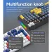 Dual T-WOLF T78 Keyboards with multifunction knob explained for lighting and multimedia control modes.