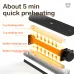 Deli ET111 Laminating Machine, close-up view of internal heating roller structure with quick preheating features displayed