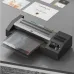 Deli ET115 Laminating Machine, angled front view with document entering laminator for sealing process