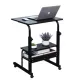 Height Adjustable Movable Laptop Desk with Storage Shelf