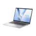 ASUS VivoBook 14 F1407CA laptop open with vivid display, thin bezel design, and sleek black keyboard.