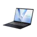 ASUS VivoBook 14 F1407CA laptop open with vivid display, thin bezel design, and sleek black keyboard.