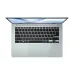 Above view of ASUS Vivobook Go 14 E1404FA Laptop keyboard and touchpad with screen displaying ASUS Vivobook text.