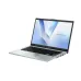 Front view of ASUS Vivobook Go 14 E1404FA Laptop with vivid display showing colorful V-shaped wallpaper.