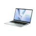 Front view of ASUS Vivobook Go 15 E1504FA Laptop with vivid display showing colorful V-shaped wallpaper.